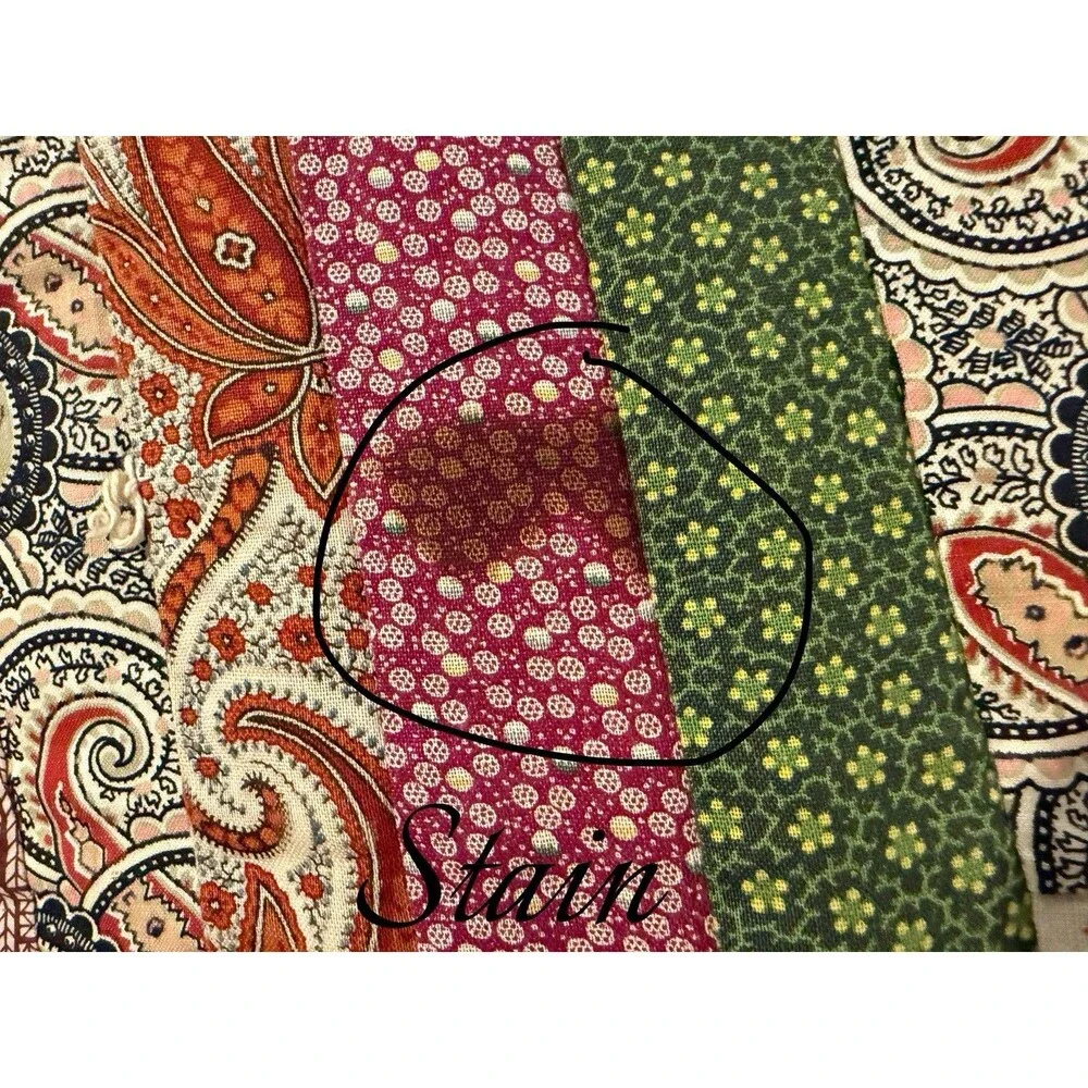 Antique Log Cabin Style Quilt Queen Size 82” X 74” Reversible Red Cream Boxes
